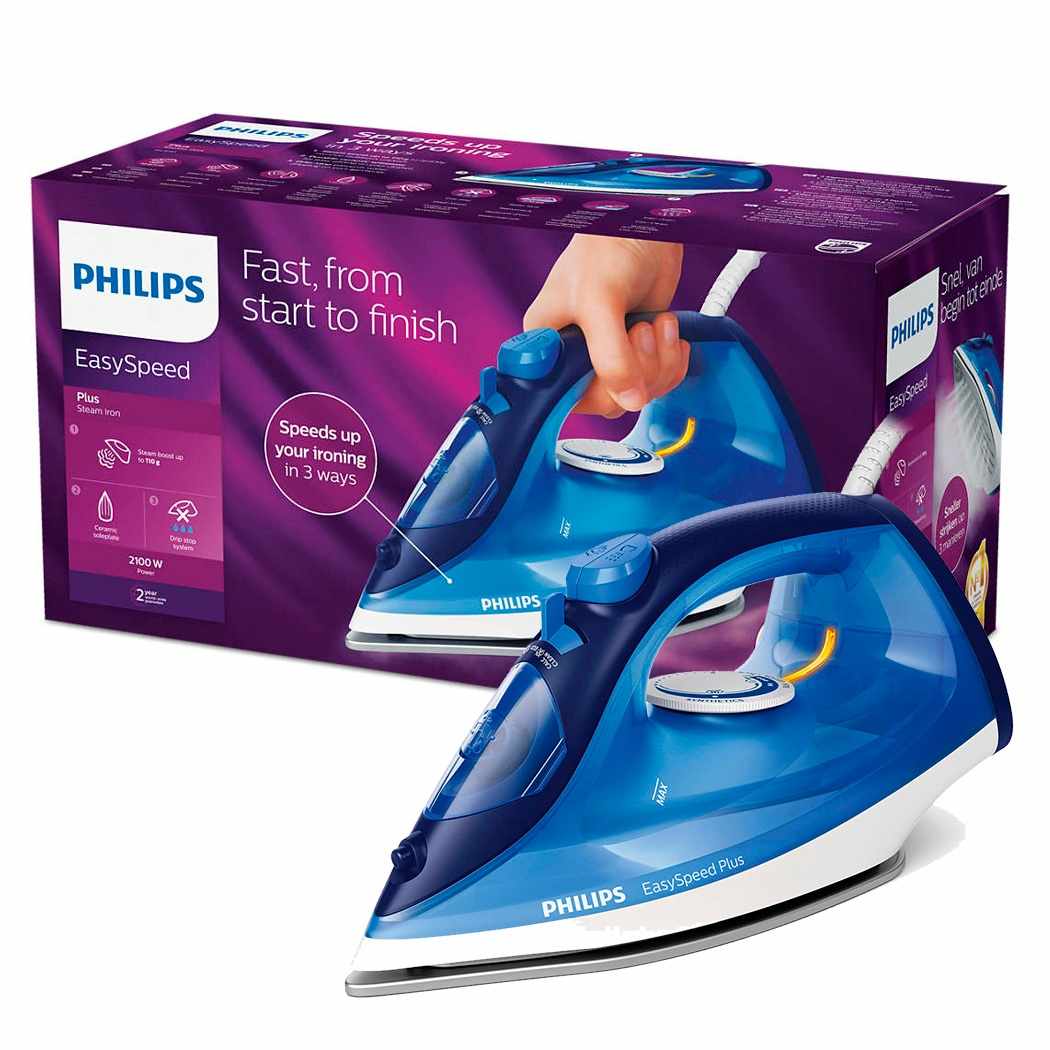 Bianco Philips GC8703/20 ferro da stiro a caldaia 1,8 L SteamGlide Blu 